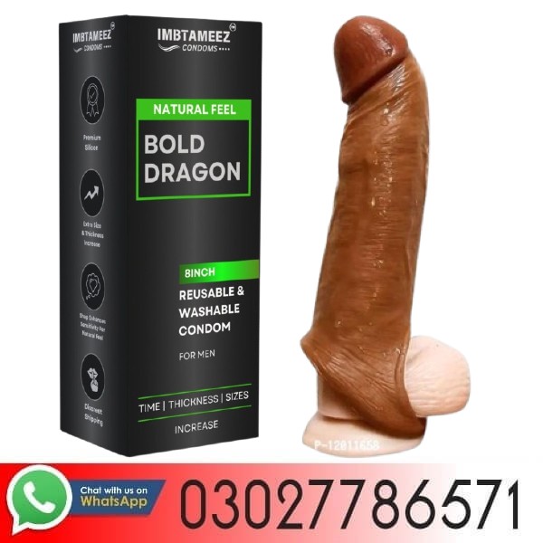 Bold Dragon Jumbo 8 Inch Silicone Condom In Pakistan