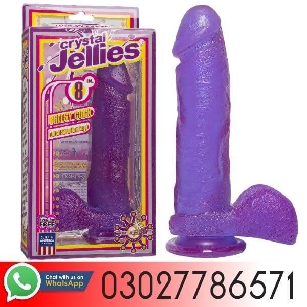 Cock With Balls 8.2 Inch Long Dildo Purple