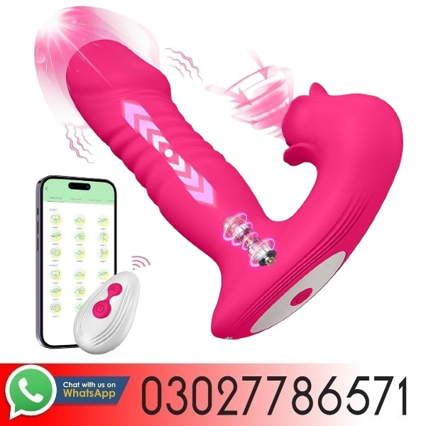 Thrusting Dildo With Sucking Vibrator for Women