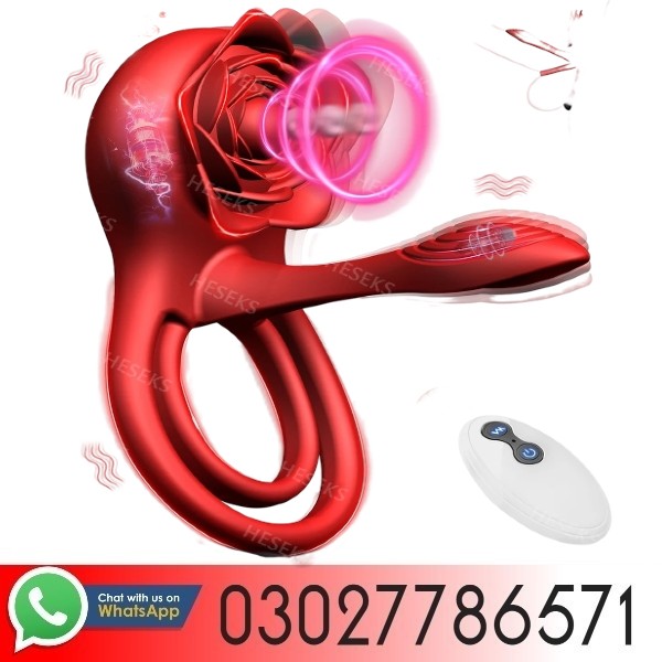 Vibrating Cock Ring with Rose Clitoral Stimulator